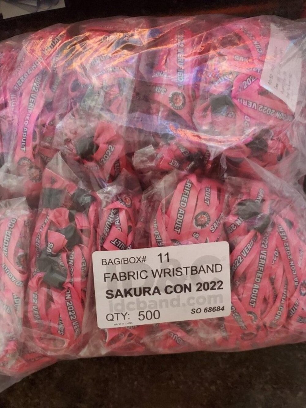Sakura Con 2022 Wristbands Sealed Unopened Bulk Package Of 500 Collector